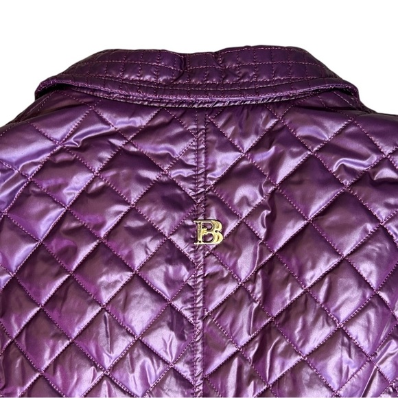 BELLA BICCHI Purple Quilted Coat Jacket sz 16 Lined Lightweight Pockets Short - Picture 7 of 12